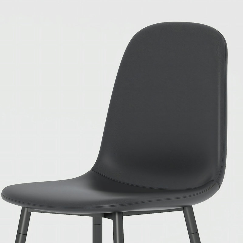 Minimalist Retro Dining Table Set With Textured Top And 6 Upholstered Chairs