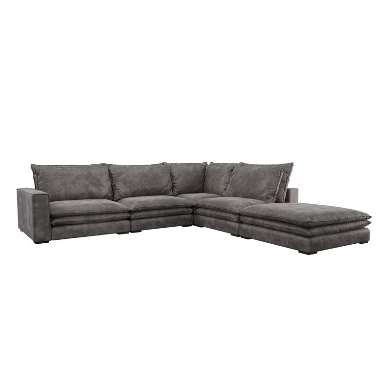 Aaron Grand Left Corner Sofa, Dark Grey, Right Hand Facing