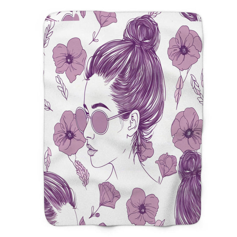 Couverture sherpa rose 1 pièce, L 50 po x L 60 po