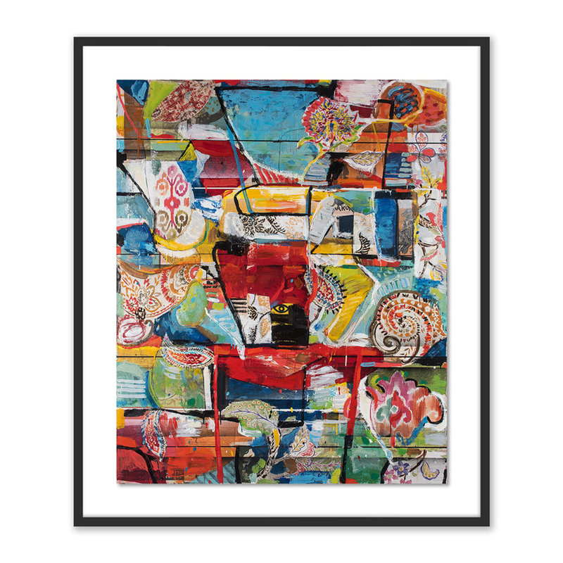 Who Dat Print by Brad Ellis, Black, 40" H x 34" W x 2.5" D