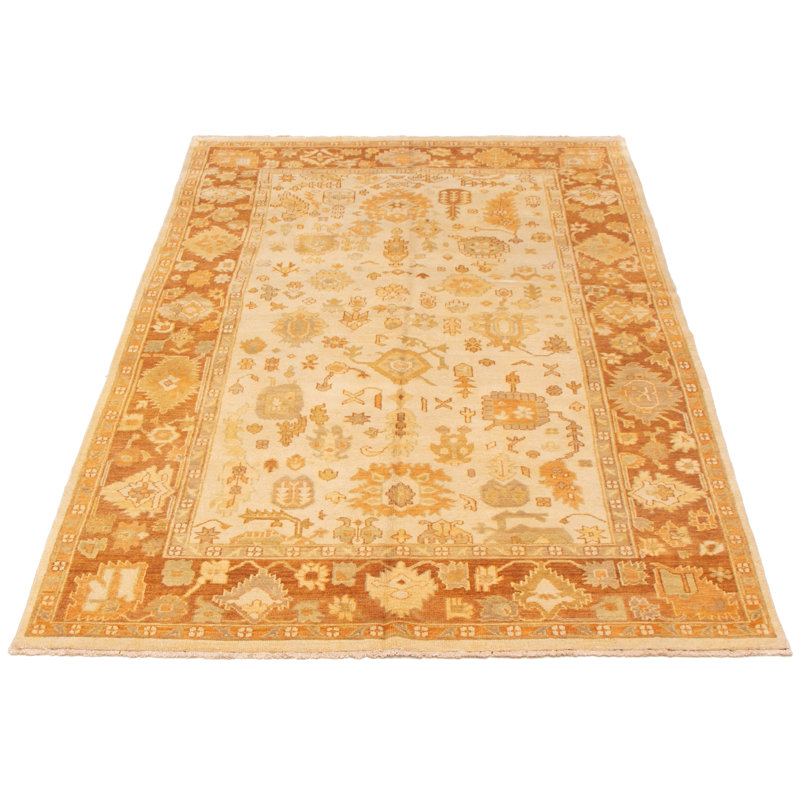 Tapis unique en laine noué à la main nouvel âge 5 pi 10 po x 8 pi 10 po Violaine