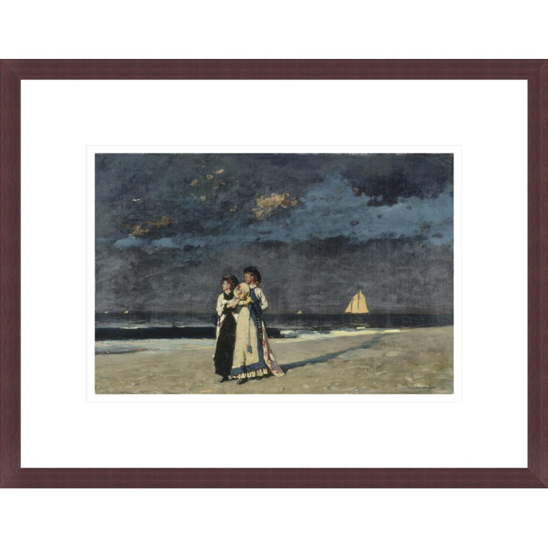 «Promenade on the Beach» par Winslow Homer - impression giclée encadrée, H 13,12 po x l 16,75 po