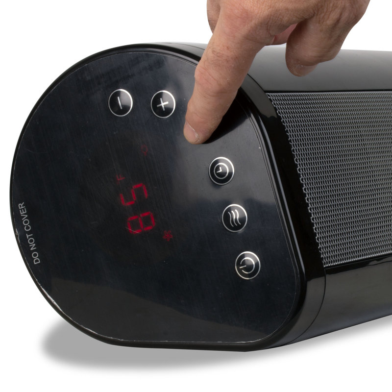 Black Ceramic Electric Tower Heater with Adjustable Thermostat