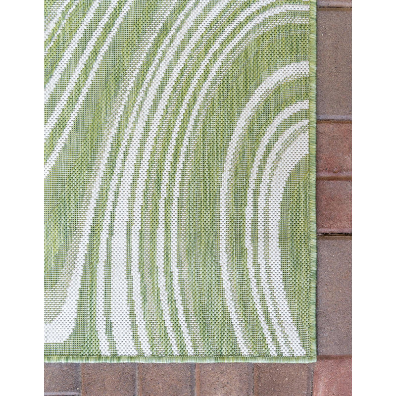 Tapis intérieur / extérieur vert Brodus, Rectangle 9 pi x 12 pi