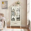 Vitrine avec verre éclairé, tablettes réglables et rangement spacieux pour une présentation et une organisation élégantes-1404229863