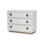 Console en similicuir avec peau de crocodile argentée et tiroirs 3 po