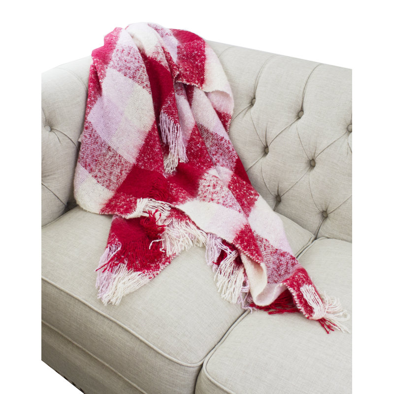 Knitted Throw Blanket, Red