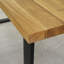 Isaias Oak Solid Wood Top Metal Base Dining Table-2100816758-2100816755