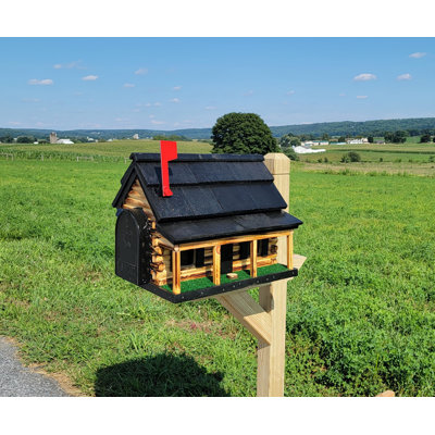 Amish Log Cabin Mailbox, Handmade