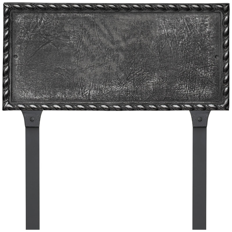 Plaque d'adresse rectangulaire Franklin One Line avec piquets de pelouse, Fer suédois / Noir, Oui