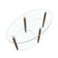 Table basse ovale en verre transparent