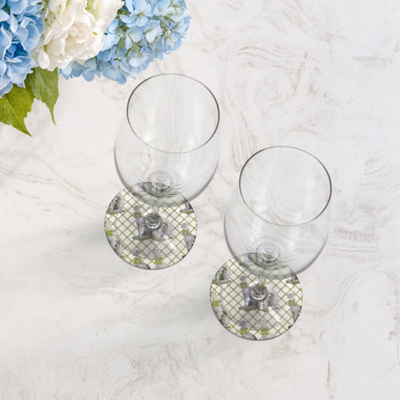 Sous-verres ronds en cuir Regal, Doré