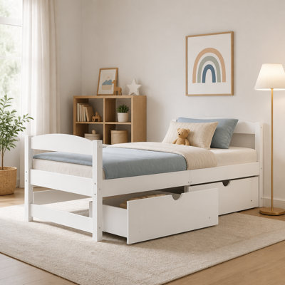 Twin size platform bed, with two drawers