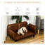 Animal de compagnie pour animaux de taille moyenne à grande, le cuir d'unité centrale pliable, brun, offre un lit de repos doux et luxueux et des chiens, rembourrés