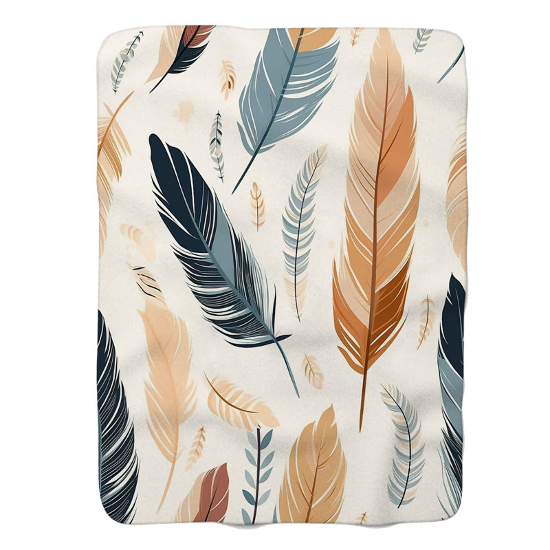 Plumes Boho - couverture de qualité supérieure 1 pièce, Grand lit