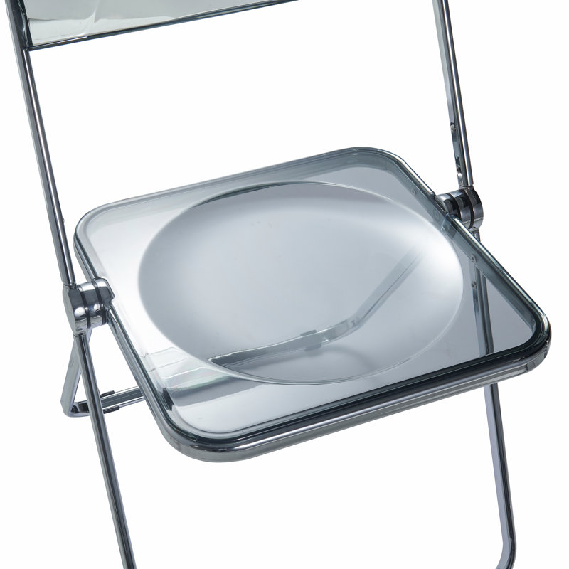 Chaise d'appoint pliante en acrylique Birgitta, Noir transparent