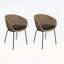 Ensemble de 2 chaises d'extérieur résistantes aux intempéries en rotin avec coussin