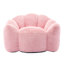 Pouf coussin adulte en fausse fourrure rose, rembourrage en mousse haute densité, anneau de traction pour un déplacement facile, sans assemblage, antidérapant, usage multiple, forme lotus, anneau, tissu.