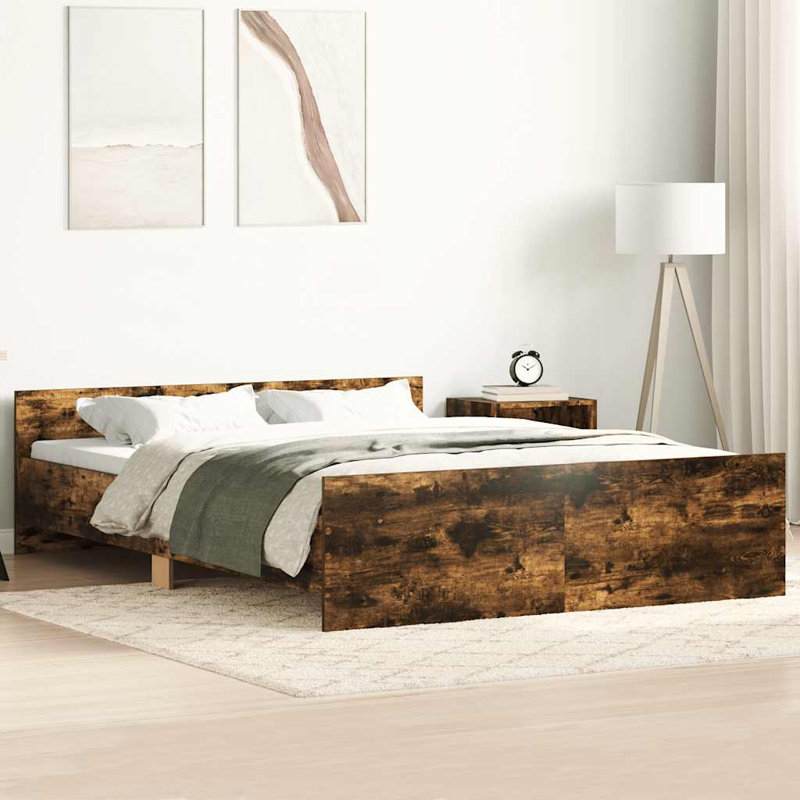 Marlow Home Co. Bed Frame With Headboard And Footboard, Sonoma Oak, Small Double (4')