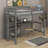 Twin Size Wooden Loft Bed With Shelves, Desk And Writing Board-388965013-388965014