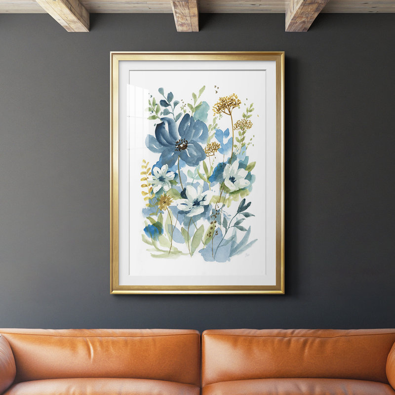 Wild Medley I, reproduction encadrée de qualité supérieure - prête à être accrochée, Encadrement doré