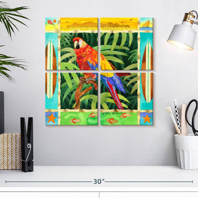 Brampt Surf Parrot, 18" H x 18" W
