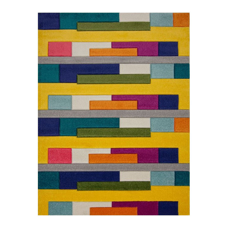 Northern Collection Multicolor Shapes Woven Base Modern Decorative Rug, Runner 3'3" x 9'10" Rug Pad Included