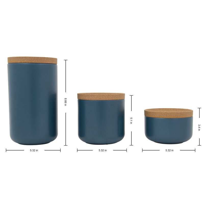 Ensemble de 3 pots en céramique Kamenstein, Teal