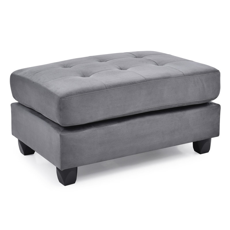 Repose-pieds élégant et contemporain pour chaque espace, Microfibre / microsuède - gris