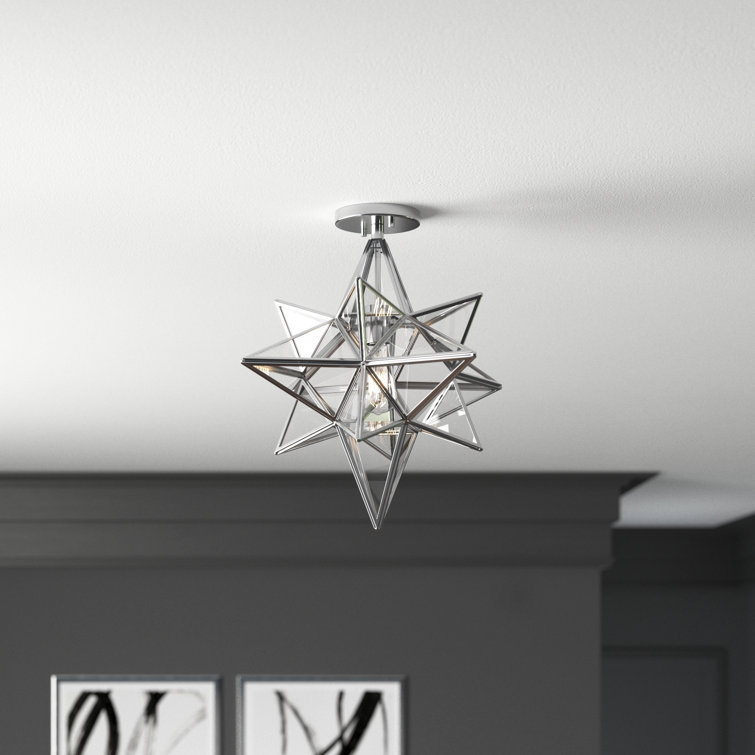 Starner 1 - Light 19'' Unique/Statement Star Semi Flush Mount