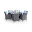 Palacios 6 - Person Wicker Patio Dining Set with Rectangular Table , Cushions Included-890852220-890852223