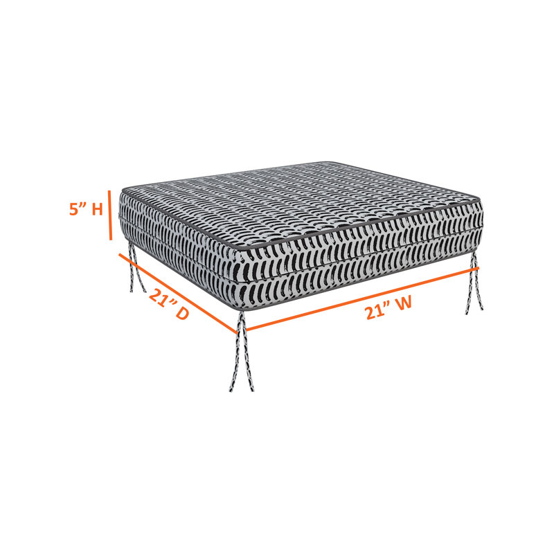 Housse de coussin extérieure carrée imperméable pour l'extérieur, housse de canapé à coussins carrés individuels avec passepoil