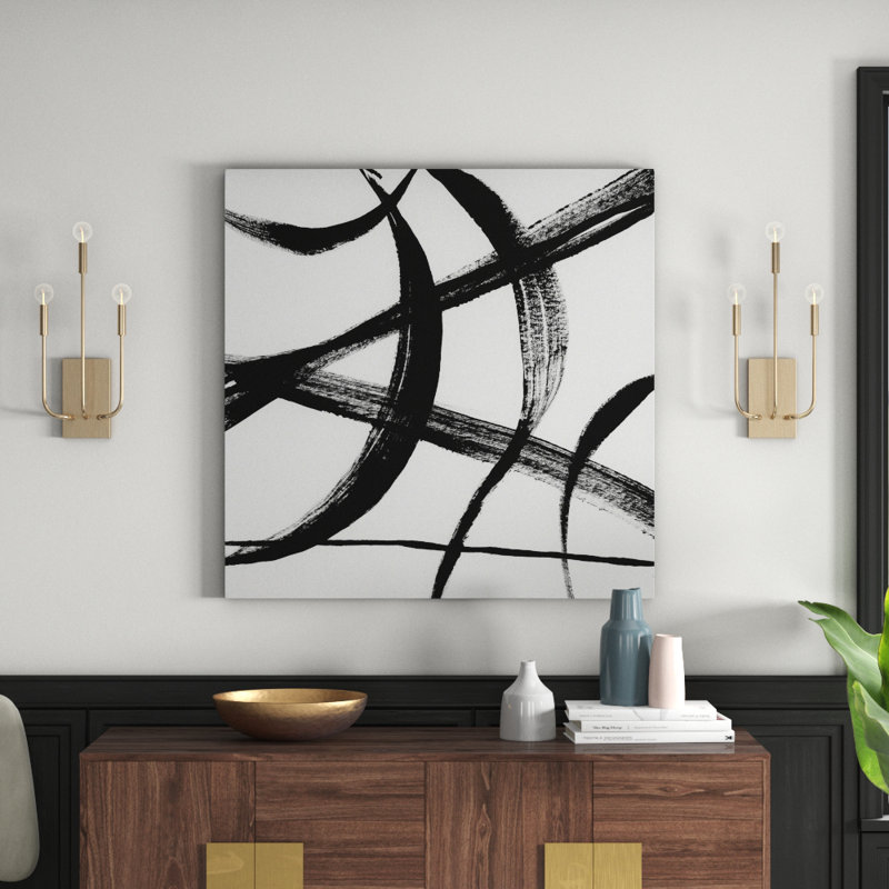 «Gestural Marks I» - reproduction d'art, H 40 po x l 40 po x P 1,5 po, Toile tendue