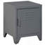 Table de bout industrielle, table d'appoint de salon avec porte de style casier et tablette réglable, gris