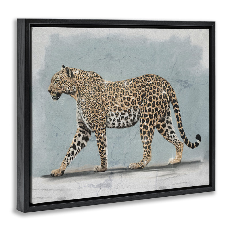 "Stepping Glam Leopard", art mural sur toile flottante par Svetlana Aleynikova, H 17 po x l 21 po