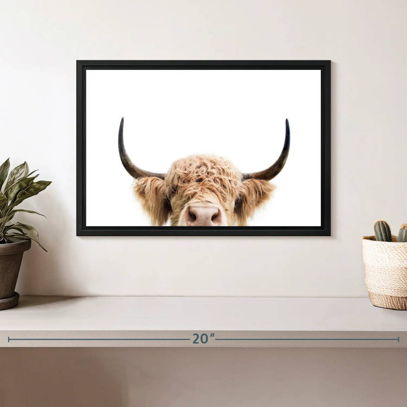 Brampt Peeking Cow I, 9" H x 13" W