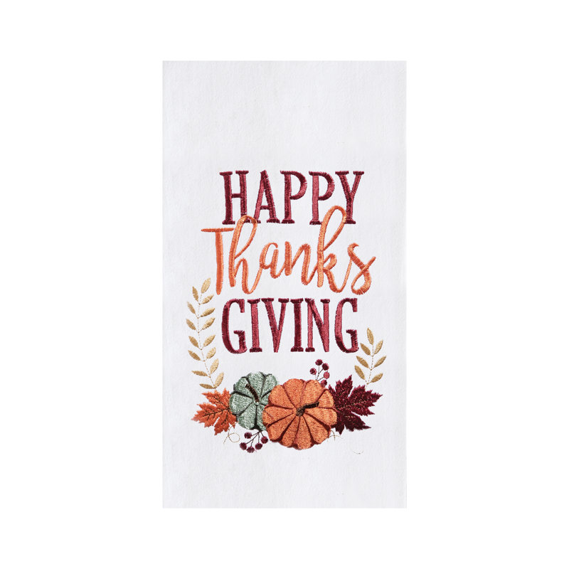 Linge à vaisselle en coton "Happy Thanksgiving"