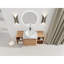 Meuble-lavabo mural 48 po avec lavabo d'art en céramique et 2 tablettes de rangement, porte à fermeture en douceur, emballage KD, contreplaqué