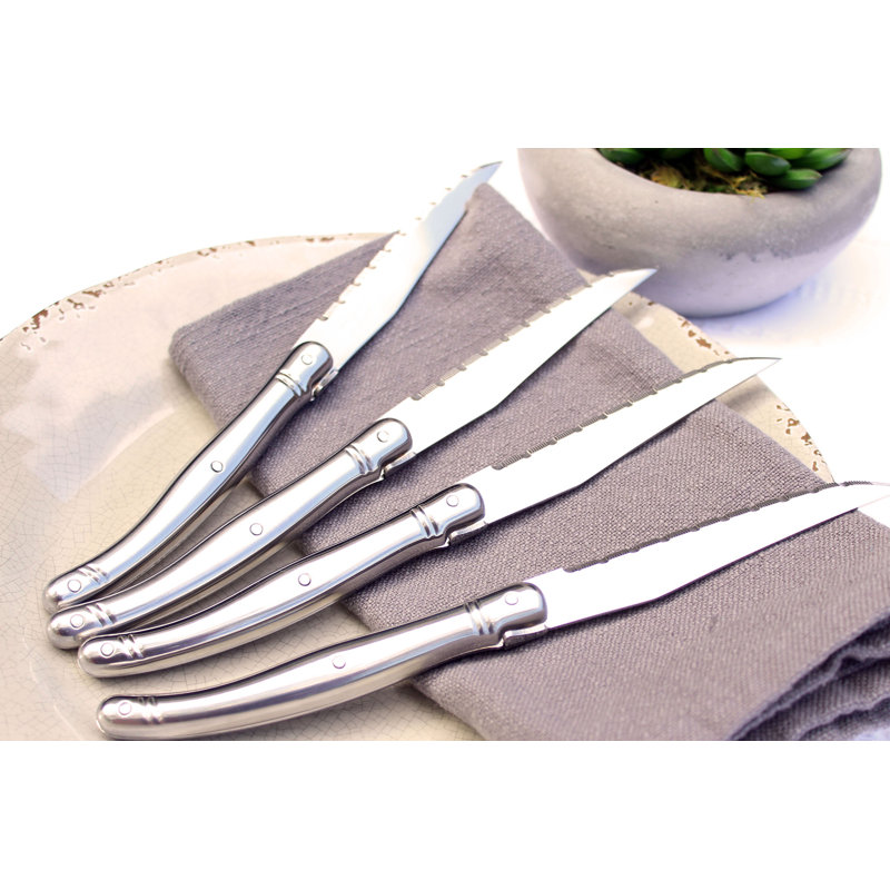 Laguiole 4 Piece Steak Knife Set, Pakkawood