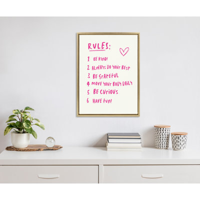 House Rules by Honey Island Studio Framed Canvas Wall Art Print