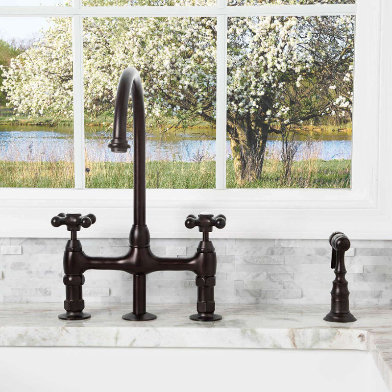 Chevington Kitchen Faucet with Side Spray, Oil Rubbed Bronze