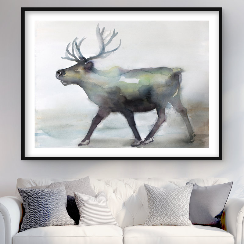 Caribou, reproduction matte encadrée | Décoration scandinave pour animaux