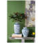 Vase en porcelaine bleue et blanche à motifs floraux, 9,1 po de diamètre x 11 po de hauteur