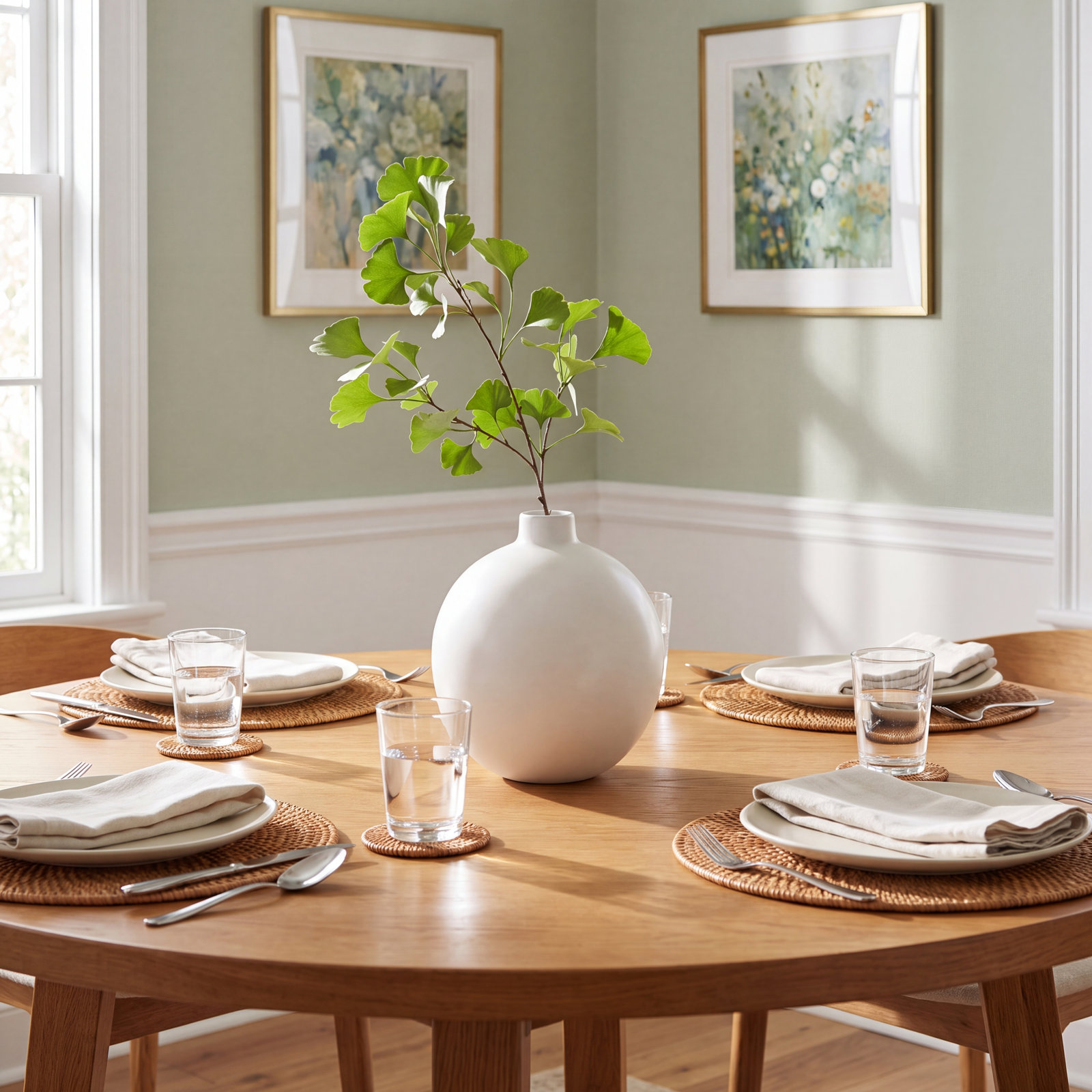 Mable Ceramic Table Vase, White