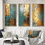 «Kintsugi Retro Glam Vintage Gold On Turquoise» - 3 pièces-1101107143-1101107136