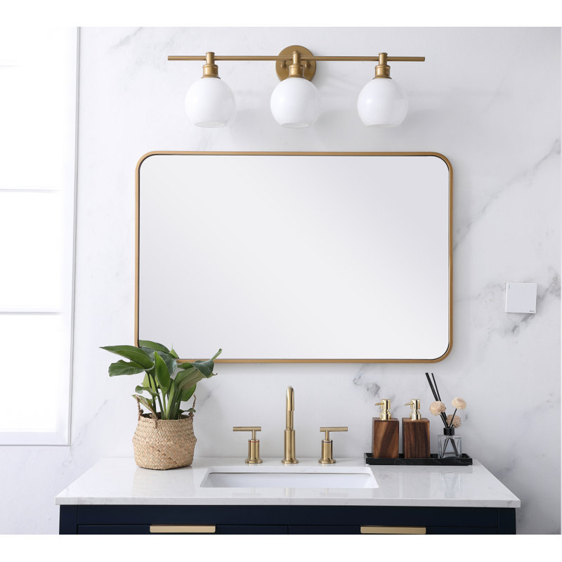 Miroir mural Sabine, Laiton, 36 po x 24 po