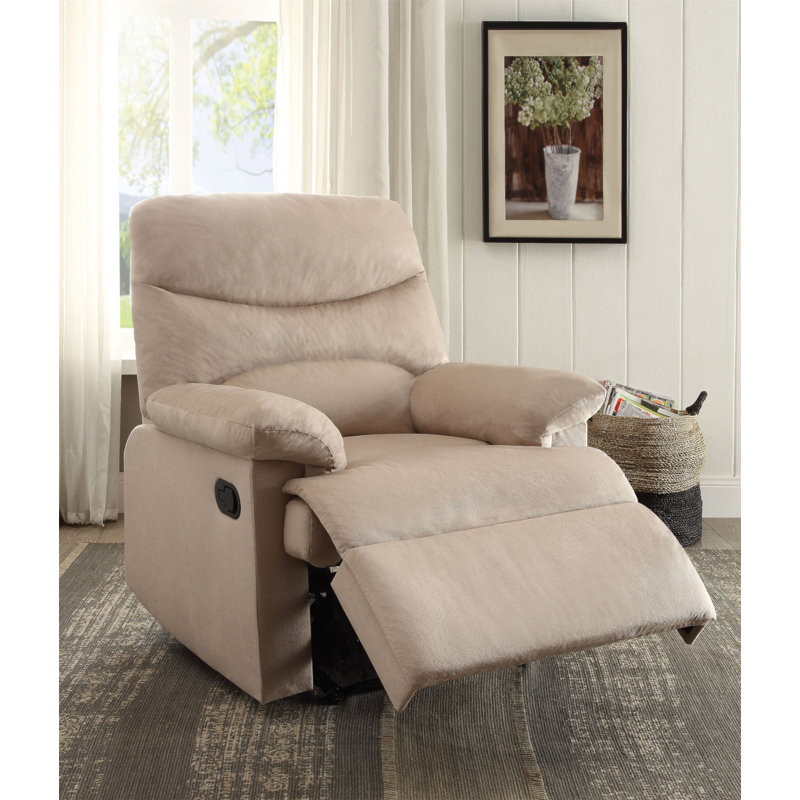 Fauteuil inclinable avec accoudoirs coussinés, Tissu beige