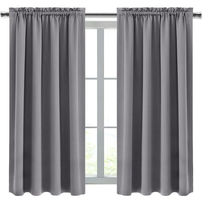 2 Panels Blackout Curtains – Thermal Insulated, Energy Saving & Noise Reducing Bedroom and Living Room Curtains, Set of 2 Rod Pocket Curtain Panels