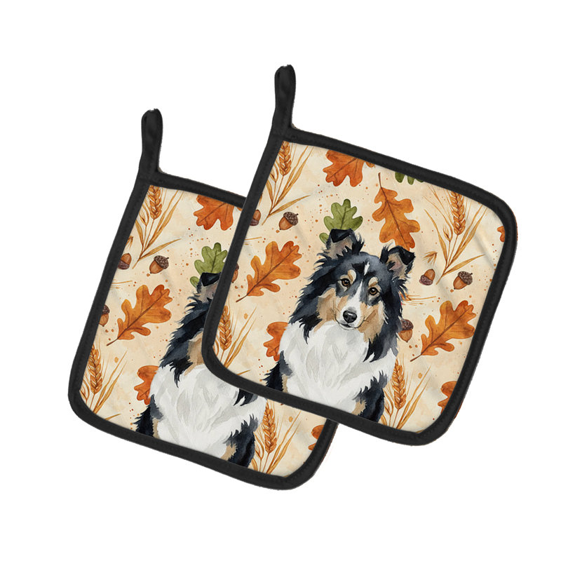 Paire de porte-casseroles tricolores Sheltie Heirloom Fall