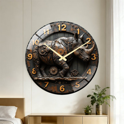 Rhinoceros, horloge murale 24 po